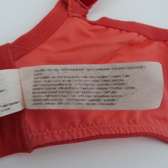 Chantelle 30H US Underwire Bra Coral Orange Lace Revele Moi Perfect FIt C15710 - Picture 13 of 15